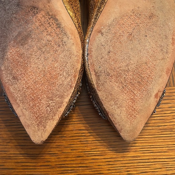 Tory Burch Vanessa Gold Bronze Flat - Picture 8 of 12